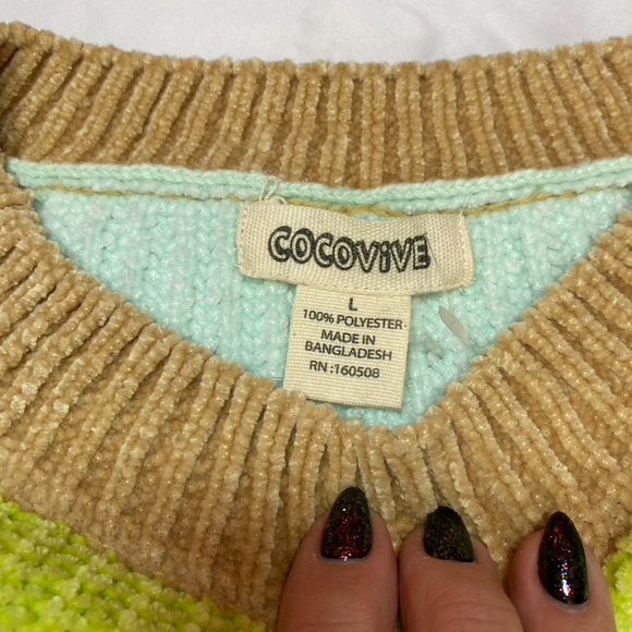 Cocovive soft and comfy Chenille Rainbow Striped sweater NWT XS, Small and Large - Picture 3 of 16